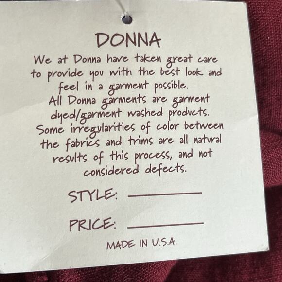 NWT Vintage DONNA USA Linen 2-Piece Outfit Size 3XL Pants Tunic Top Ruffled NOS - Picture 12 of 12